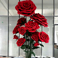 Rose artificielle géante réaliste en EVA pour décorations de mariage et de remise de diplôme, idéale pour les vitrines de centres commerciaux et l'aménagement des magasins