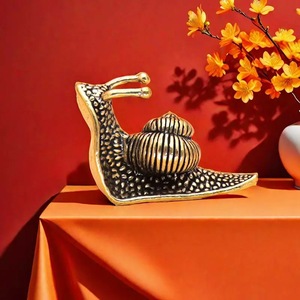 Миниатюрная настольная фигурка-симулятор животного в стиле ретро, улитка, из латуни с покрытием, металлическое изделие ручной работы, украшение для стола - Product Image 3