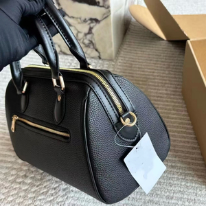 Bolso Boston de Cuero Genuino con Logotipo Ly, Dos Correas, Gran Capacidad, Cierre de Cremallera, Bolso de Hombro de Diseño de Lujo para Mujer - Product Image 5