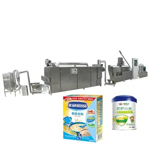 Máquina de pó para cereais nutritivas, linha de processamento automático para pó de arroz, máquina de preparação de alimentos para bebês