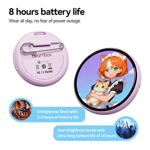 Nieuwe Aanwinst Beambox Niji E-badge Oplaadbare Slimme Draagbare Badge, Bluetooth APP Besturing Dynamische Elektronische Pin voor Cosplay - Product Image 6