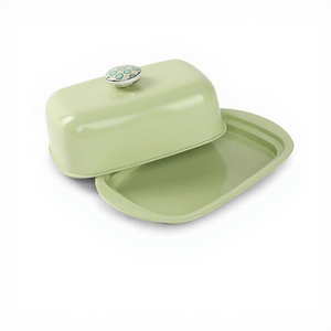 Mantequillera Rectangular de Metal con Tapa Magnética, Contenedor para Mantequilla Verde Claro - Product Image 2
