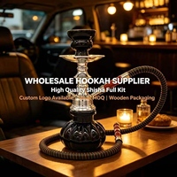 Ensemble de chicha de style arabe, petite chicha en métal givré avec un ou deux tuyaux