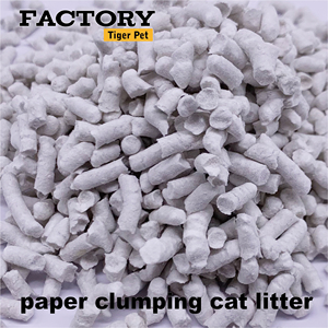 Tiger Pet Eko Dostu Gri Beyaz Kağıt Kedi Kumu 20L Doğal Koku Kontrolü Tozsuz Fabrika OEM ODM - Product Image 3