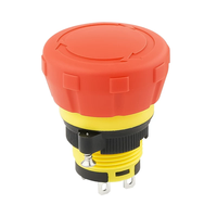 Bouton-poussoir d'arrêt d'urgence en plastique rouge, à verrouillage par torsion, à réinitialisation, bouton de sécurité E-Stop pour machine de contrôle industriel