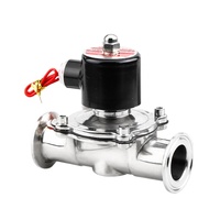 CNJS DN15 DN25 DN32 DN40 DN50 Tri Clamp En Acier Inoxydable Sanitaire Aimant Vannes Eau Liquide Électrovanne avec Accessoires