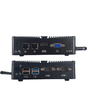 Portable Quad Core Mini <strong>Computer</strong> J4125 8G RAM 128GB M.2 SSD Dual RJ45 Lan Dual RS 232 COM <strong>Linux</strong>/ Win10 Pro Fanless Mini PC - Product Image 1