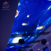 Techo Elástico Impreso con Protección UV, Clasificación de Incendio B1 B2, Diseño 3D de Galaxia para Decoración de Majlis