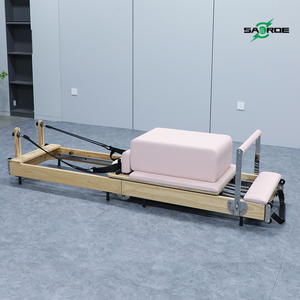 SAERDE Reformer <span class=keywords><strong>de</strong></span> Pilates Plegable <span class=keywords><strong>de</strong></span> Madera <span class=keywords><strong>de</strong></span> Arce <span class=keywords><strong>con</strong></span> Caja y Tabla <span class=keywords><strong>de</strong></span> Salto, Comercial para Estudio, Personalizable - Product Image 5