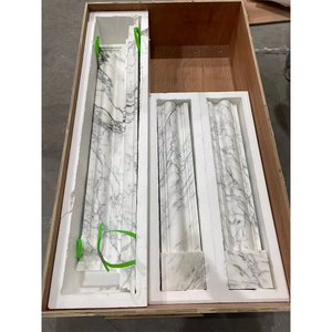 Trung Quốc Tay Chạm Khắc Antique Luxury calacatta Viola đá cẩm thạch cổng thông tin lò sưởi Surround lớp phủ với hoa - Product Image 4