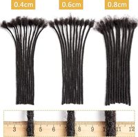 Extensions de dreadlocks en cheveux naturels pour hommes/femmes, 4-18 pouces, extensions de dreadlocks noires naturelles