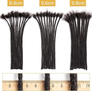 Extensions de dreadlocks en cheveux naturels pour hommes/femmes, 4-18 pouces, extensions de dreadlocks noires naturelles - Product Image 6