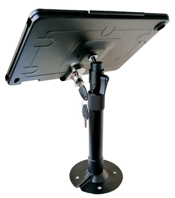 Security Tablet Stand with Lock and Key for Ipad 10.2" Height Adjustable Theft Proof Desktop Table Holder for Sale