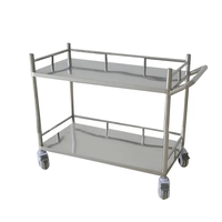 Chariot de service en acier inoxydable sur mesure pour hôpital, restaurant et cuisine, à 2 niveaux, pour le transport de nourriture, grande quantité minimale de commande
