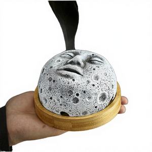 Bebon Durable Cement Japanese <b>Incense</b> Moon Face Shape Burner & <b>Incense</b> <b>Stick</b> <b>Holder</b> All-Season Cone <b>Incense</b> - Product Image 4