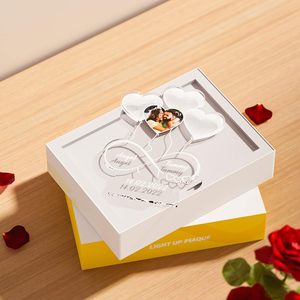 Lámpara Acrílica Personalizada DPDP Hecha a Mano, Regalo de San Valentín, Luz Nocturna con Ilusión 3D de <span class=keywords><strong>Corazón</strong></span>, Decoración LED de Amor para Enamorados - Product Image 6