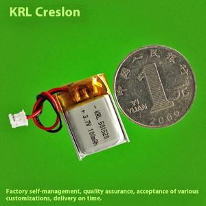 بطارية ليثيوم بوليمر 3.7 فولت 100 مللي أمبير 501520 معتمدة من KC، خلية صغيرة قابلة للتصميم حسب الطلب للأجهزة القابلة للارتداء، من المصنع الأصلي - Product Image 1