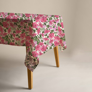 Printed Rectangular <strong>Tablecloth</strong> With Floral Pattern Custom Flowers Texture Woven for Dining Room Kitchen Use - Product Image 3