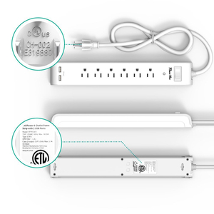 Protector <span class=keywords><strong>de</strong></span> Sobretensión Mifaso <span class=keywords><strong>de</strong></span> 6 Tomas, Cable <span class=keywords><strong>de</strong></span> Extensión <span class=keywords><strong>de</strong></span> 125V con 2 Puertos USB para Computadora y Electrodomésticos, Salida <span class=keywords><strong>de</strong></span> 3.1A - Product Image 5