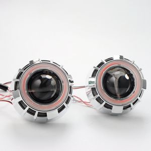 CQL 2,5 "HID <span class=keywords><strong>Bixenon</strong></span> H1 lente de proyector H4 H7 H11 tornillo de enchufe doble LED óptico blanco Ojos de Ángel estilo de coche Retrofit faro - Product Image 4