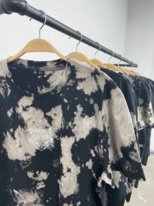 OEM Wholesale Heavyweight Tshirt Sun Faded <b>Black</b> Oversized T-shirt <b>Men</b> Acid Wash Vintage Custom T Shirt - Product Image 6