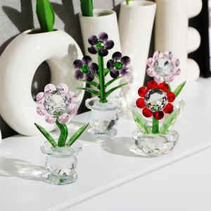 Figurine boule de cristal, ornement de table, fleur décorative, objet de collection, art populaire écologique, décoration intérieure, cadeaux souvenirs - Product Image 6
