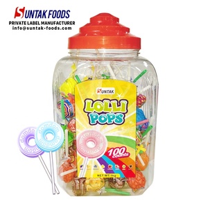 Paquete de 1 kg de Paletas de Caramelo en Botella de Plástico para Venta al por Menor en Tiendas de Abarrotes, Caramelos de Frutas - Product Image 2