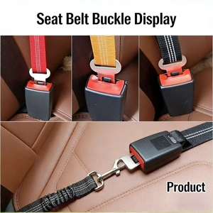 Correa de Tracción para Perros de Nailon Reflectante a la Moda, Cinturón de Seguridad para Automóvil con Amortiguador y Función Retráctil, Diseño Estampado para Mascotas - Product Image 5