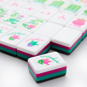 Tessere Mahjong Luminose Wild Glow da 1,25 Pollici in Acrilico Effetto Tartaruga, Tessere a 4 Strati, Mahjong Americano Oh My, 160 Tessere per Ogni Serata di Gioco - Product Image 3