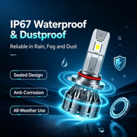 Ampoule de phare de voiture LED V20 mini format H7 H4 H11 6000K blanc froid, dissipateur thermique en aluminium, IP67, éclairage LED pour voiture