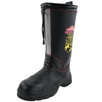 ANBEN FIRE RJX/AB-R Chaussures de pompier en cuir noir pour bottes de pompiers et de secours en cuir