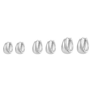 Teardrop Shape <b>Huggie</b> Earrings Gold Copper Alloy Small Medium Large Set Fashion Drop Earrings - Product Image 5