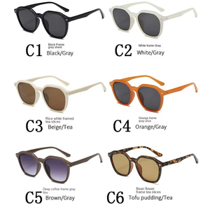 Gafas de Sol Cuadradas Retro con Remaches y Estampado de Leopardo, Personalizables con Logotipo, Montura de PC, Protección UV Vintage para Exteriores - Product Image 3