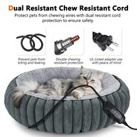 Fabricant de lits chauffants pour chats d'intérieur et petits chiens lit chauffant pour animaux de compagnie avec minuterie réglable en température lit confortable pour chat donut