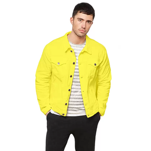 Solid Color Winter Season Washed Knitted Plus Size Breathable Denim Jackets Custom Design Casual Premium Quality Soft Men - Product Image 4