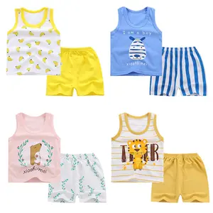 Летняя оптовая продажа, детская одежда, комплект одежды с коротким рукавом для маленьких мальчиков, летняя хлопковая одежда