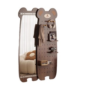 Hot bán tùy chỉnh gỗ Pegboard gương Móc Đôi trượt bài hát đa chức năng đầy đủ chiều dài tường gương - Product Image 1