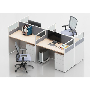Estación de Trabajo Moderna con Cubículo Insonorizado de Madera, Archivador Móvil, Escritorio Ergonómico, Sistema de Almacenamiento Modular, Mesa Pequeña para Oficina - Product Image 2