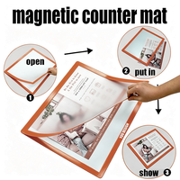 Support magnétique de comptoir pour affiches, format A4/A3, tapis d'affichage magnétique étanche pour bureau et réception