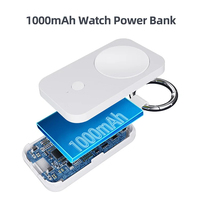 1000mAh MINI porte-clés Powerbank de charge magnétique sans fil pour chargeur de montre de téléphone
