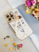 Bracelet en perles placage TPU clair pochettes de téléphone portable Anti-chute housse de Protection de caméra pour itel S23 A70 A60 A60s P40 +