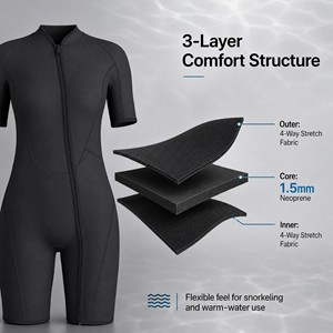 Combinaison de <span class=keywords><strong>plongée</strong></span> monopièce haute élasticité 3 mm avec tissu anti-perforation et anti-écrasement pour des plongées plus longues - Product Image 2