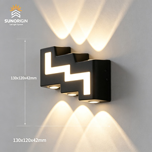Lampe murale extérieure étanche, éclairage décoratif de jardin à double tête, projecteur mural lumineux haut et bas - Product Image 4
