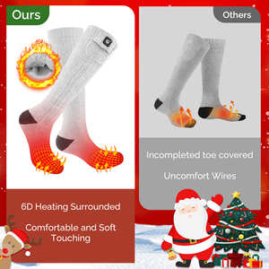 Chaussettes chauffantes électriques à batterie longue durée, épaisses, douces, respirantes, pour l'hiver, la <span class=keywords><strong>neige</strong></span>, l'extérieur, chauffage puissant - Product Image 1