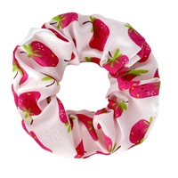 Scrunchies à imprimé floral de fruits doux pour femmes, accessoires pour cheveux, élastiques à cheveux, attaches mignonnes pour cheveux
