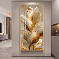 Décoration murale moderne haut de gamme en forme de feuille, art mural tendance, impression numérique, peinture décorative en porcelaine 3D sur papier