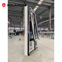 Ventana de aluminio personalizada AS2047 de Australia con marco de madera y mosquitera fija, doble acristalamiento y mecanismo de cadena.