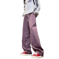 Jeans taille haute style de la rue américaine Hommes Femmes Retro Hip Hop Pantalon droit Easy Matching Coupled Purple Denim Spring Fall