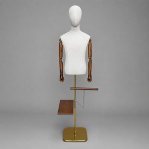 Manichino da Sartoria Rivestito in Tessuto con Base in Legno Regolabile e Finitura Superiore Decorativa per Negozi di Abiti da Sposa e Sartorie - Vendita all'Ingrosso - Product Image 4