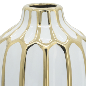 Vaso in Ceramica Moderno Decorativo per Fiori, per Soggiorno, Camera da Letto, Ufficio, Casa, Design Oro e Bianco - Product Image 5
